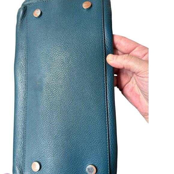 Michael Kors Whitney Large LeatherTeal Zippered Tote GUC - Picture 15 of 16
